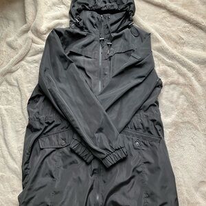 Lucky Brand Women's Charcoal Hooded Raincoat